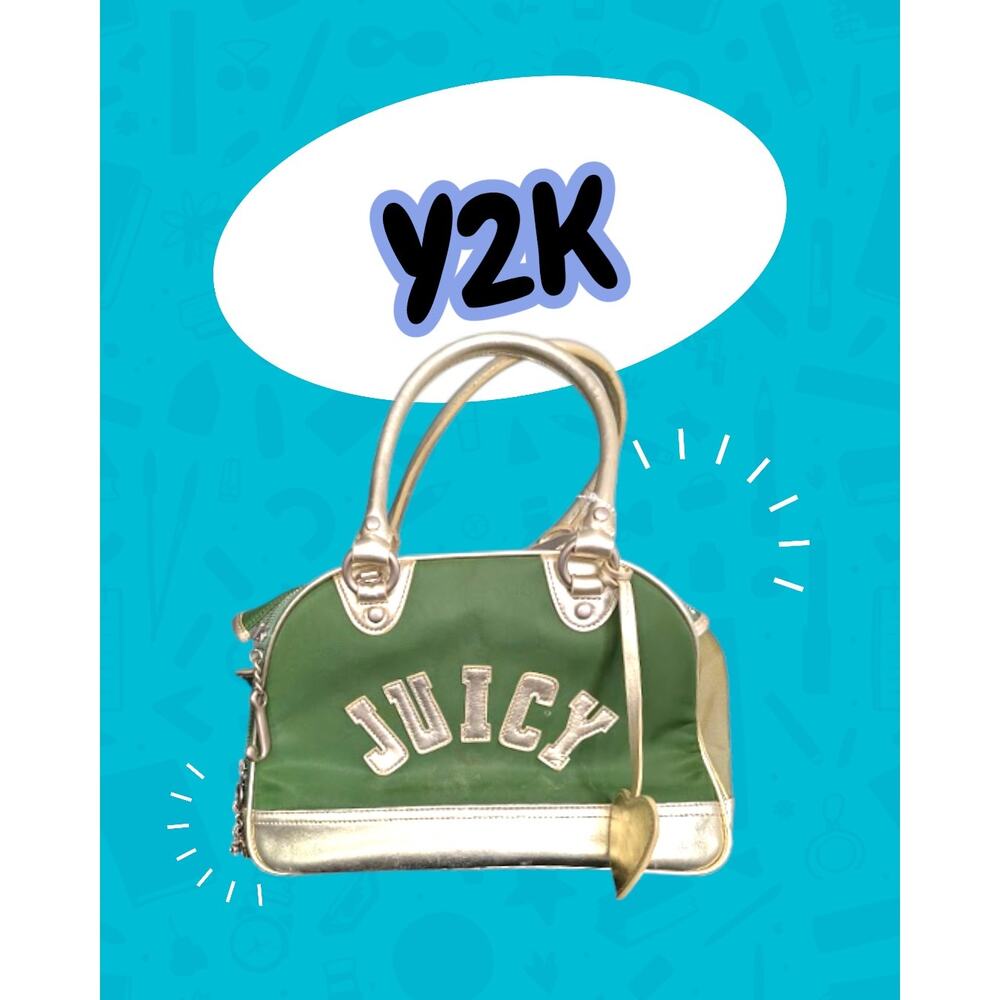 Vintage Y2K Juicy Couture Dog Carrier Bag – Green & Gold